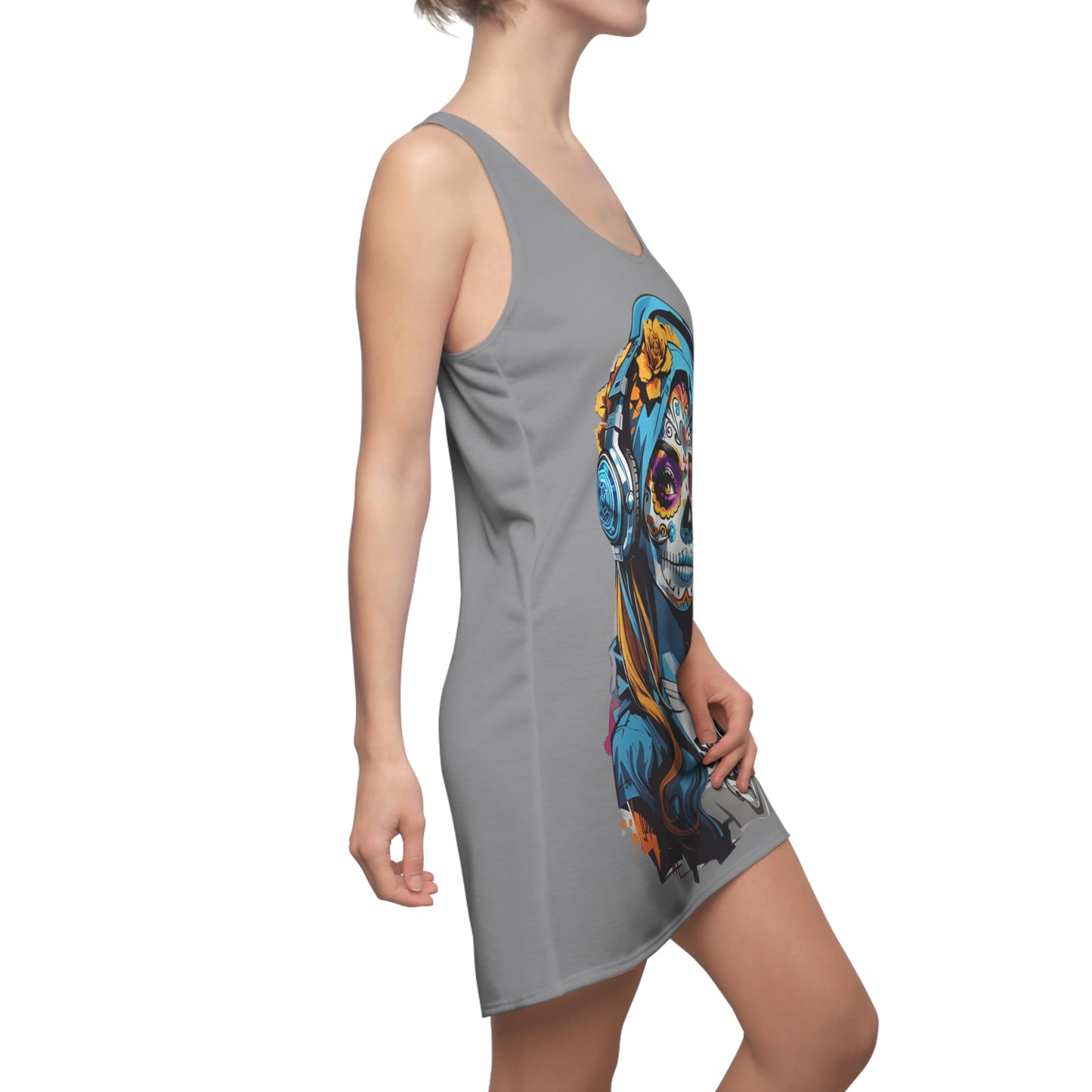 Face Music Women's Cut and Sew Racerback Dress Grey