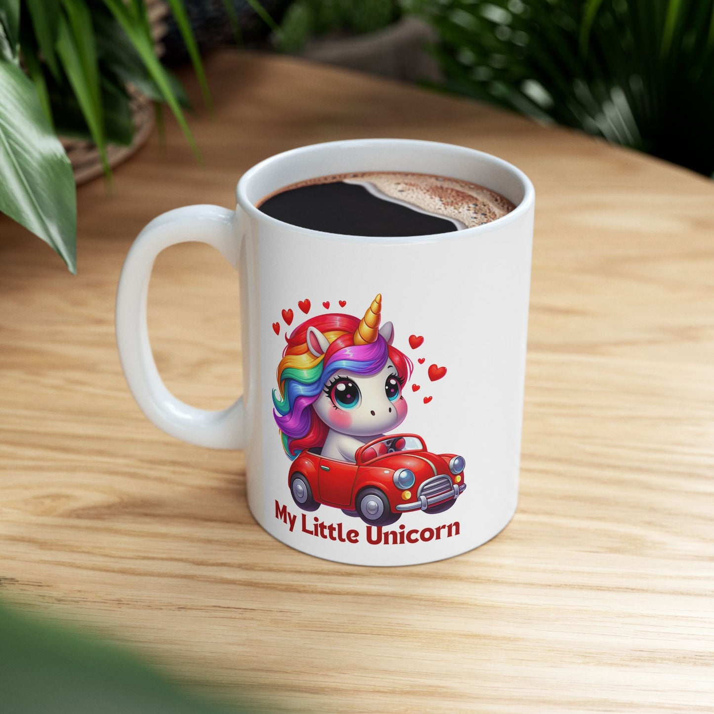 My Little Unicorn Red Car Mug 11-15 Ounces White