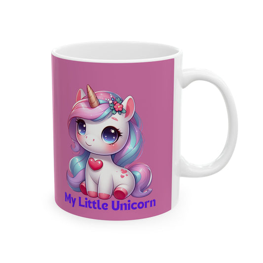 My Little Unicorn Heart Mug 11-15 Ounces Light Pink