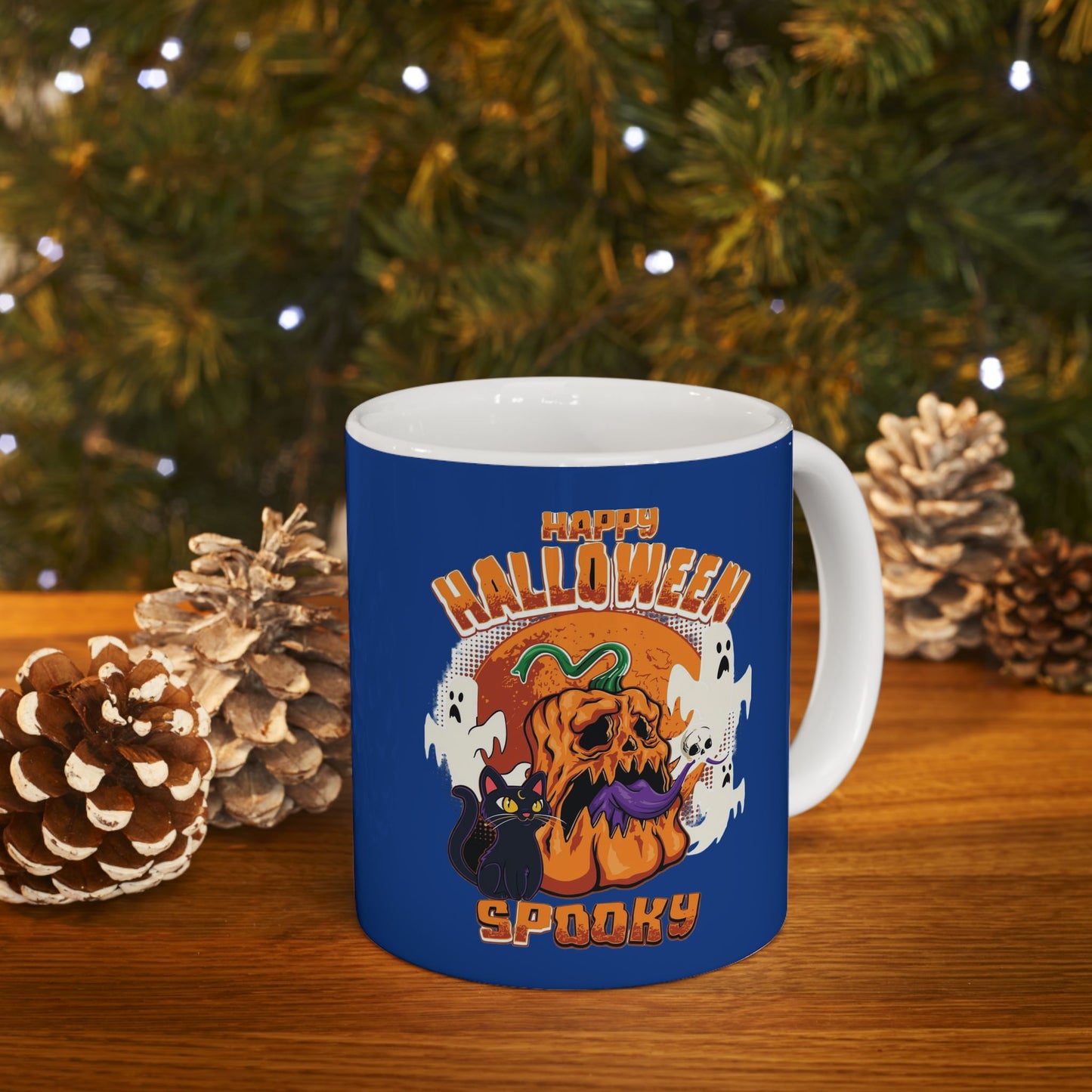 Happy Halloween Mug 11-15 Onces Dark Blue