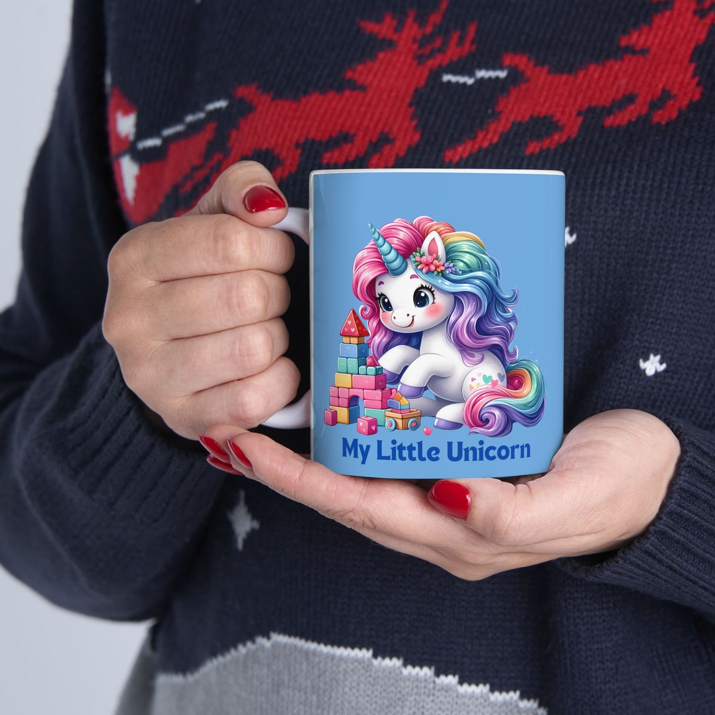 My Little Unicorn Castle Mug 11-15 Ounces Light Blue