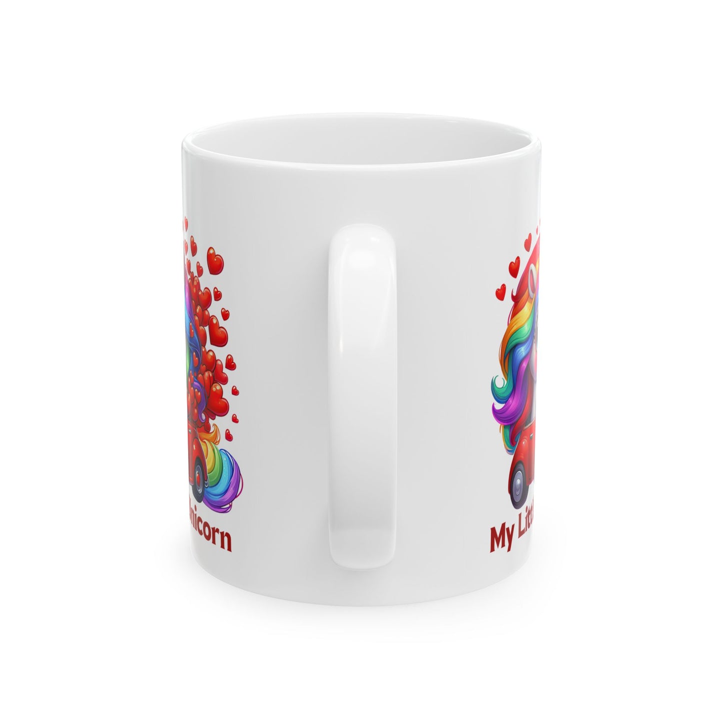 My Little Unicorn Red Car Mug 11-15 Ounces White