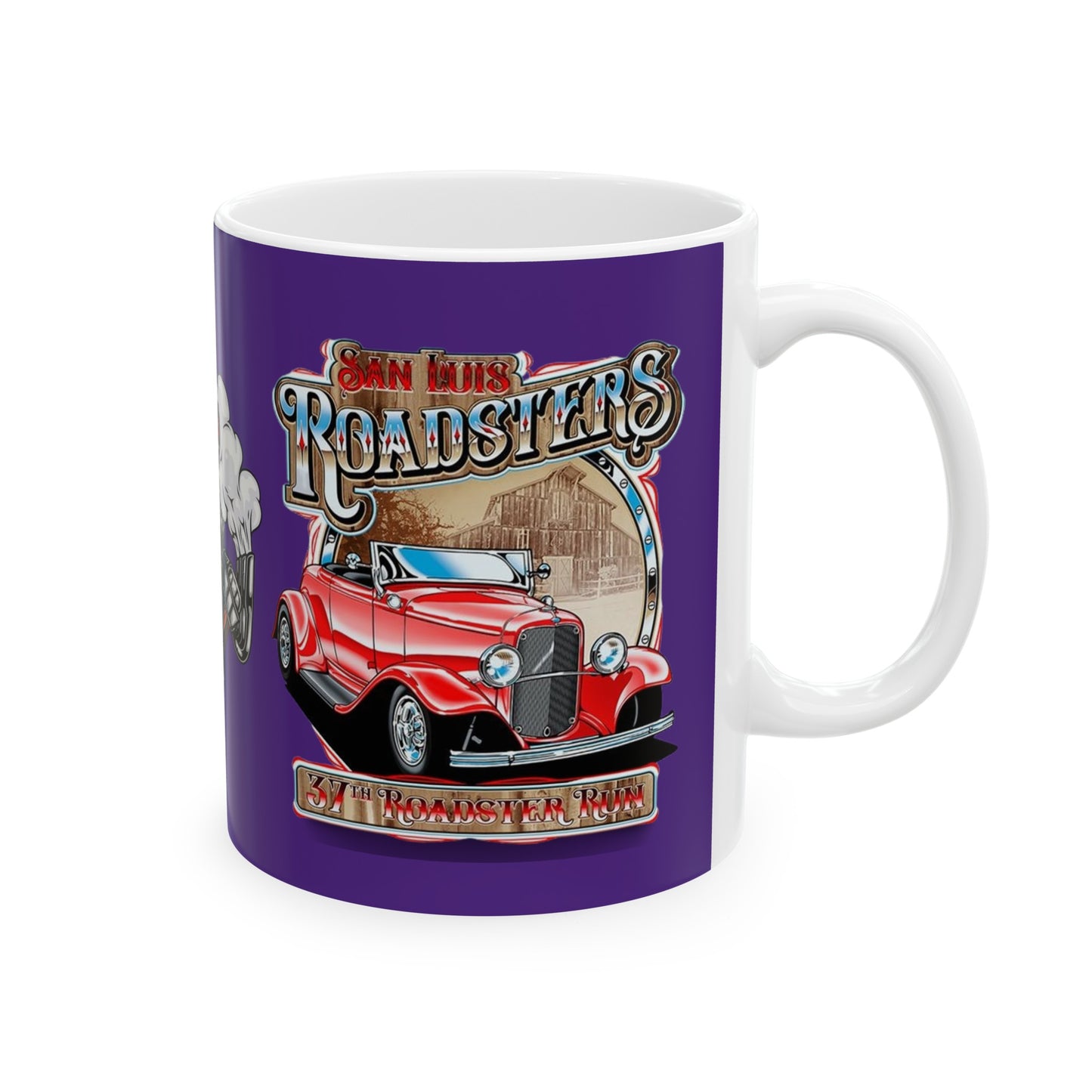Roadsters Engine Mug 11 Ounces Purple
