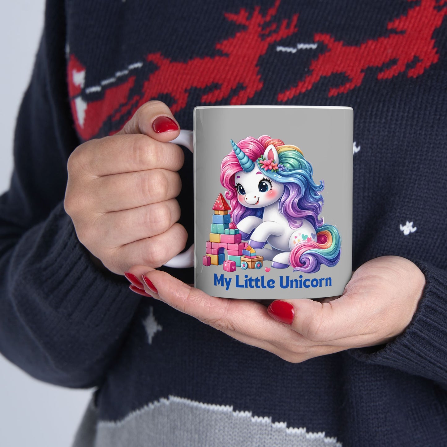 My Little Unicorn Castle Mug 11-15 Ounces Light Grey