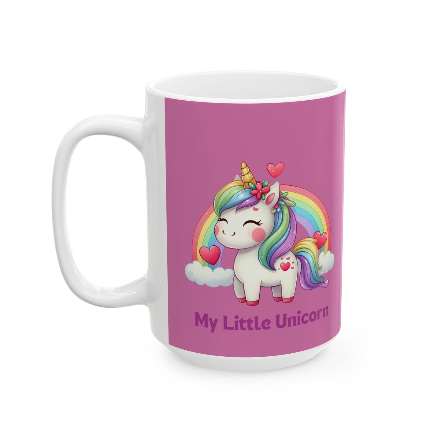 My Little Unicorn Rainbow Mug 11-15 Ounces Light Pink