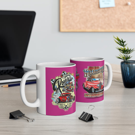 Roadsters Heart Engine Mug 11 Ounces Pink