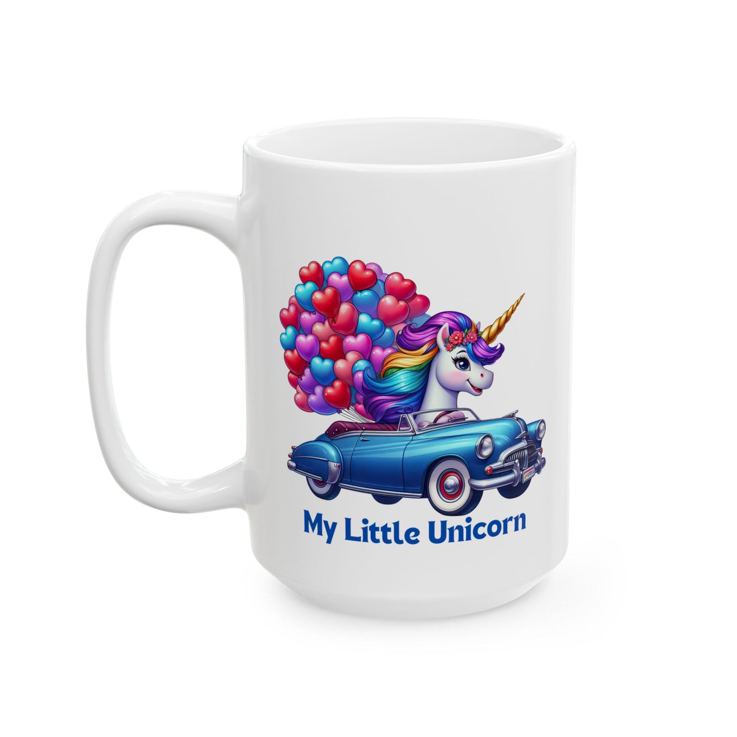 My Little Unicorn Blue Car Mug 11-15 Ounces White