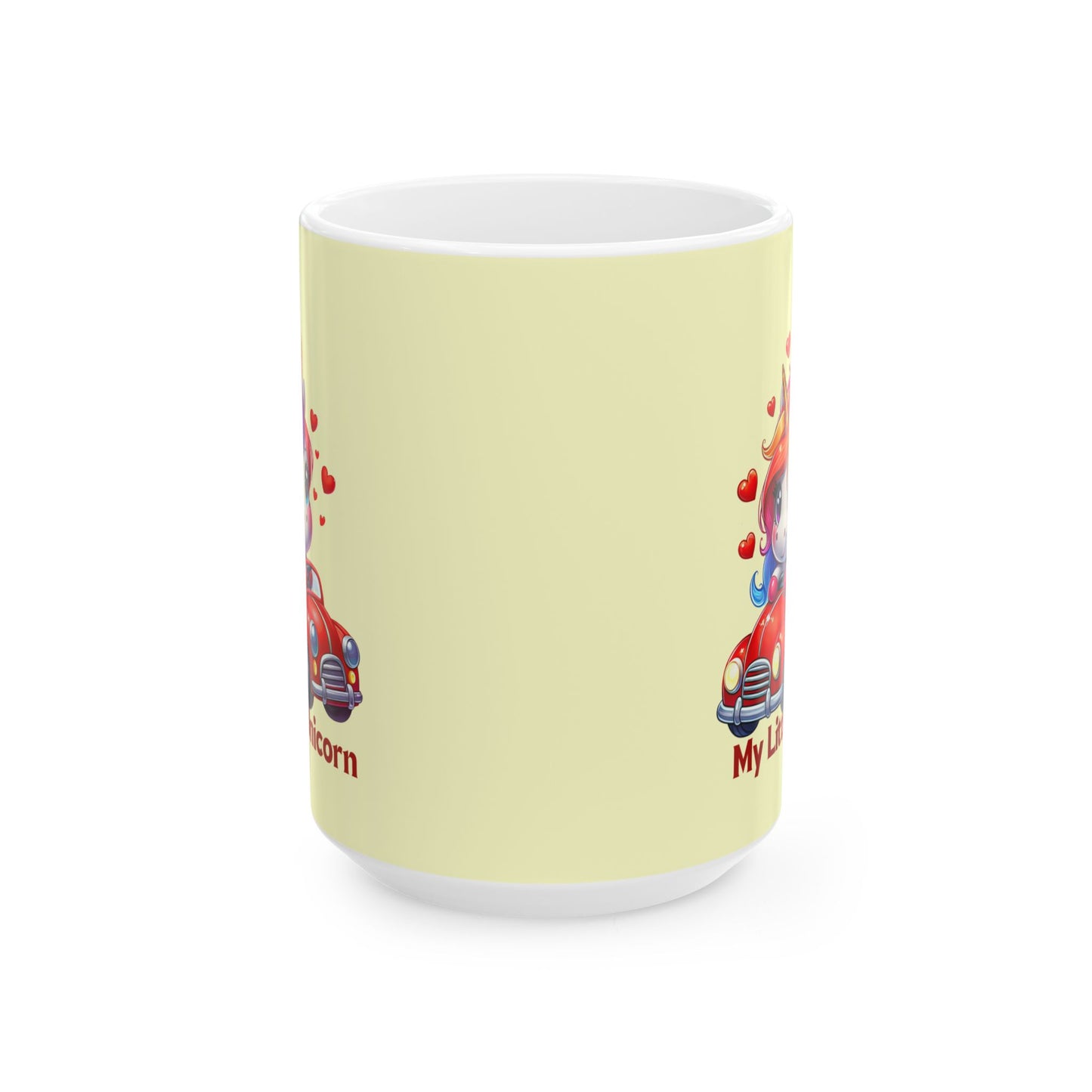 My Little Unicorn Red Car Mug 11-15 Ounces Yellow