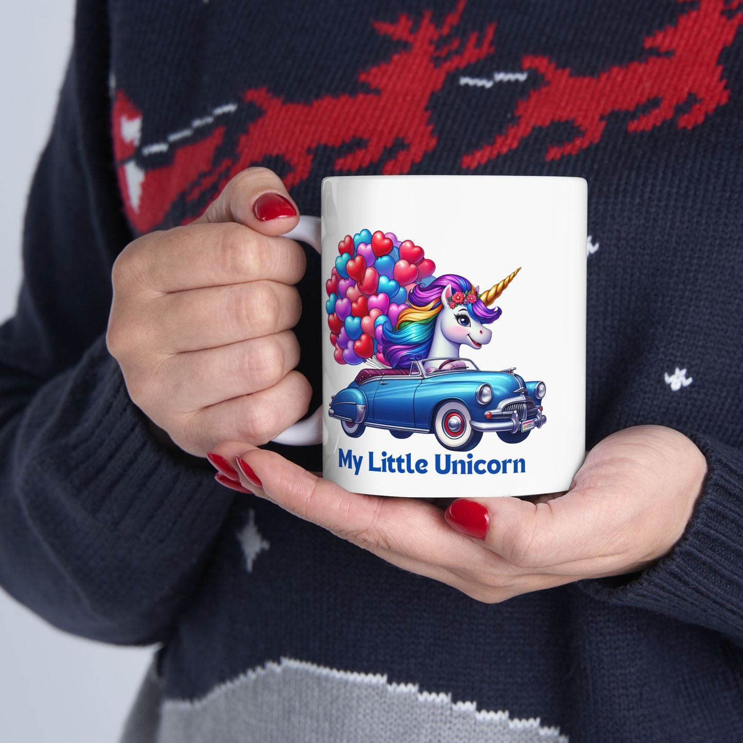 My Little Unicorn Blue Car Mug 11-15 Ounces White