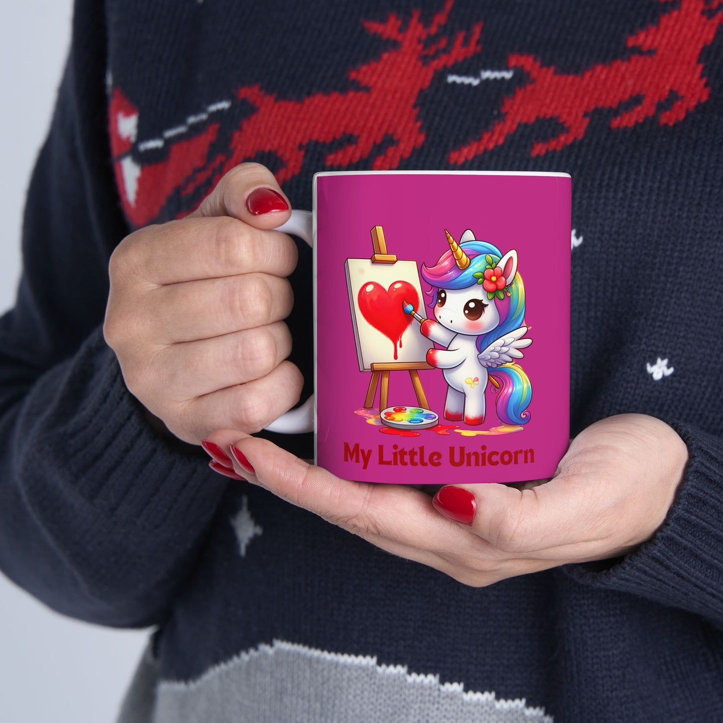 My Little Unicorn Heart Mug 11-15 Ounces Pink