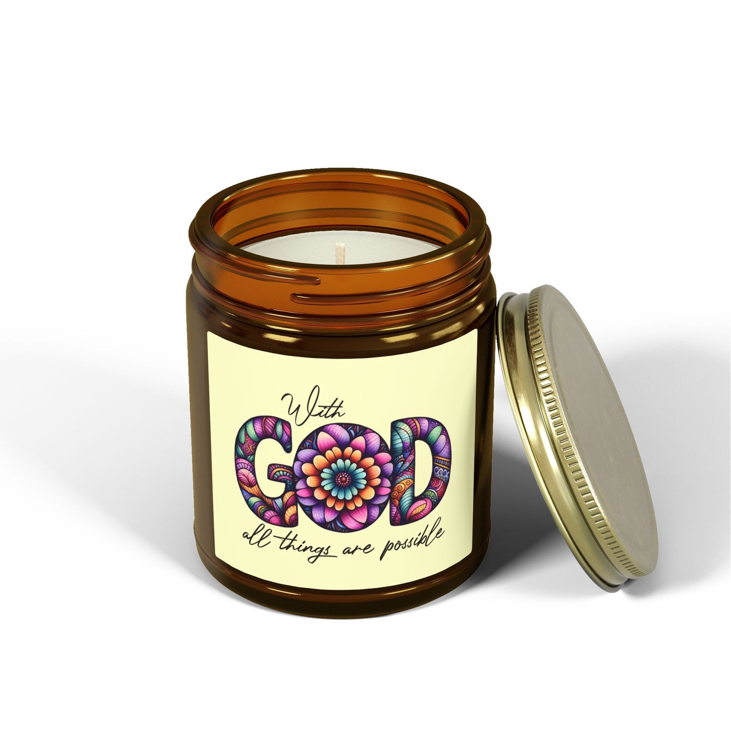 With Good  All Things Are Possible Scented Candles, Coconut Apricot Wax (4oz, 9oz)