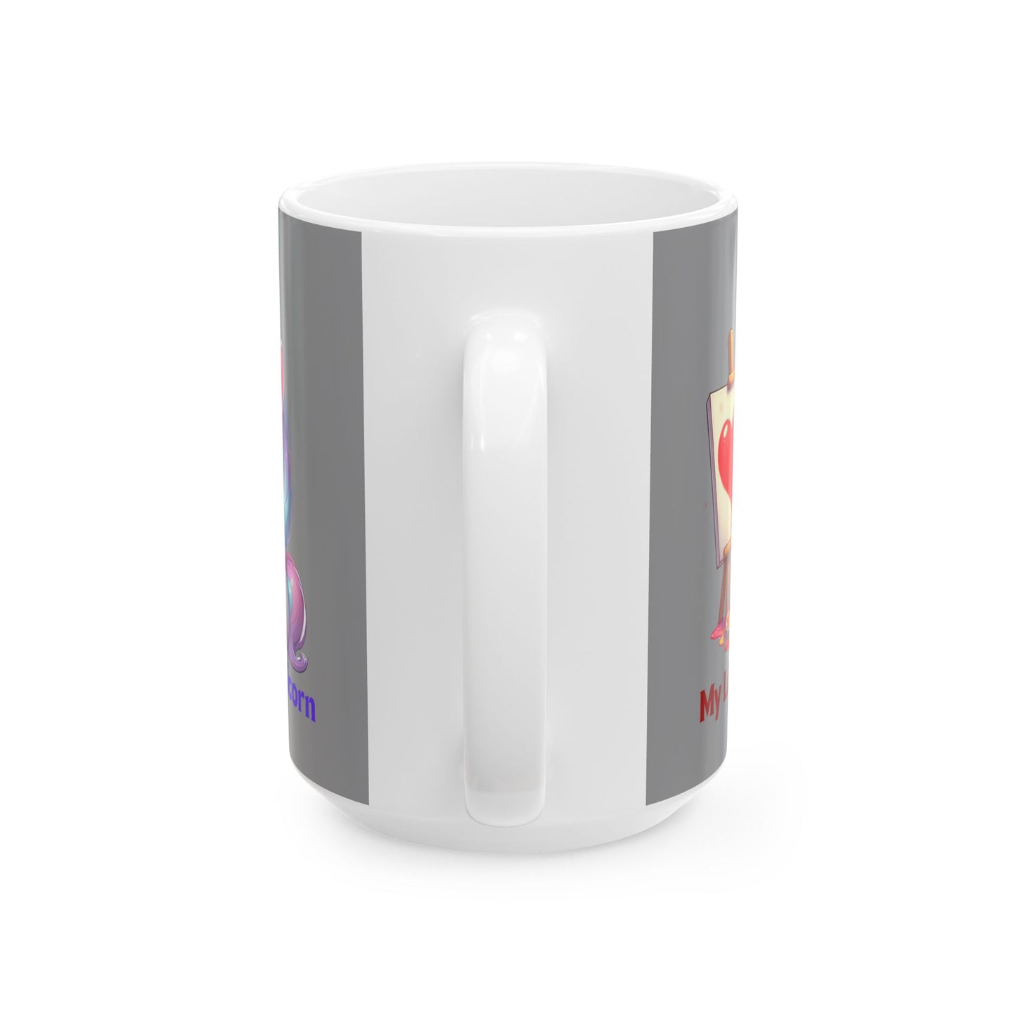 My Little Unicorn Heart Mug 11-15 Ounces Grey
