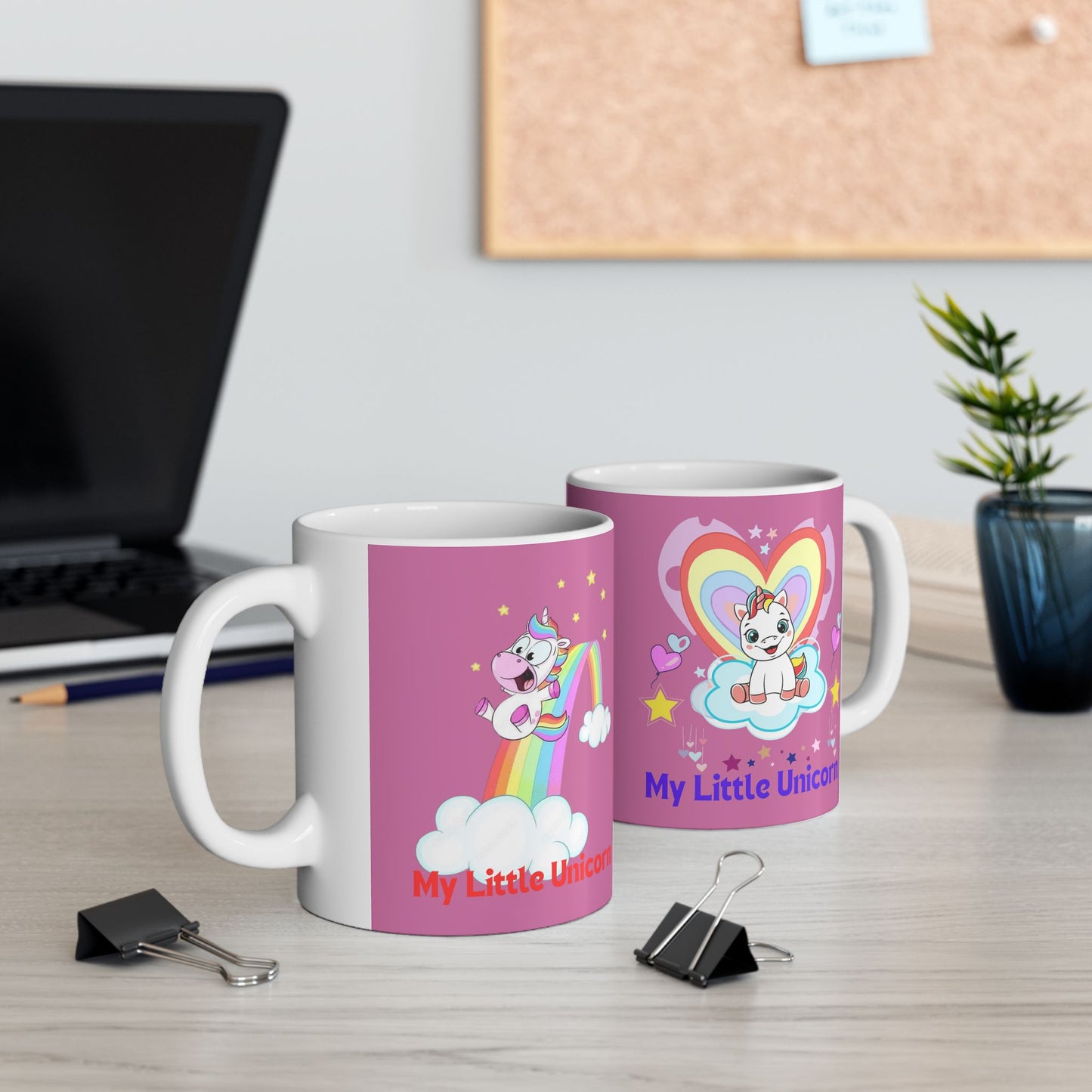 My Little Gold Star Unicorn Mug 11-15 Ounces Light Pink