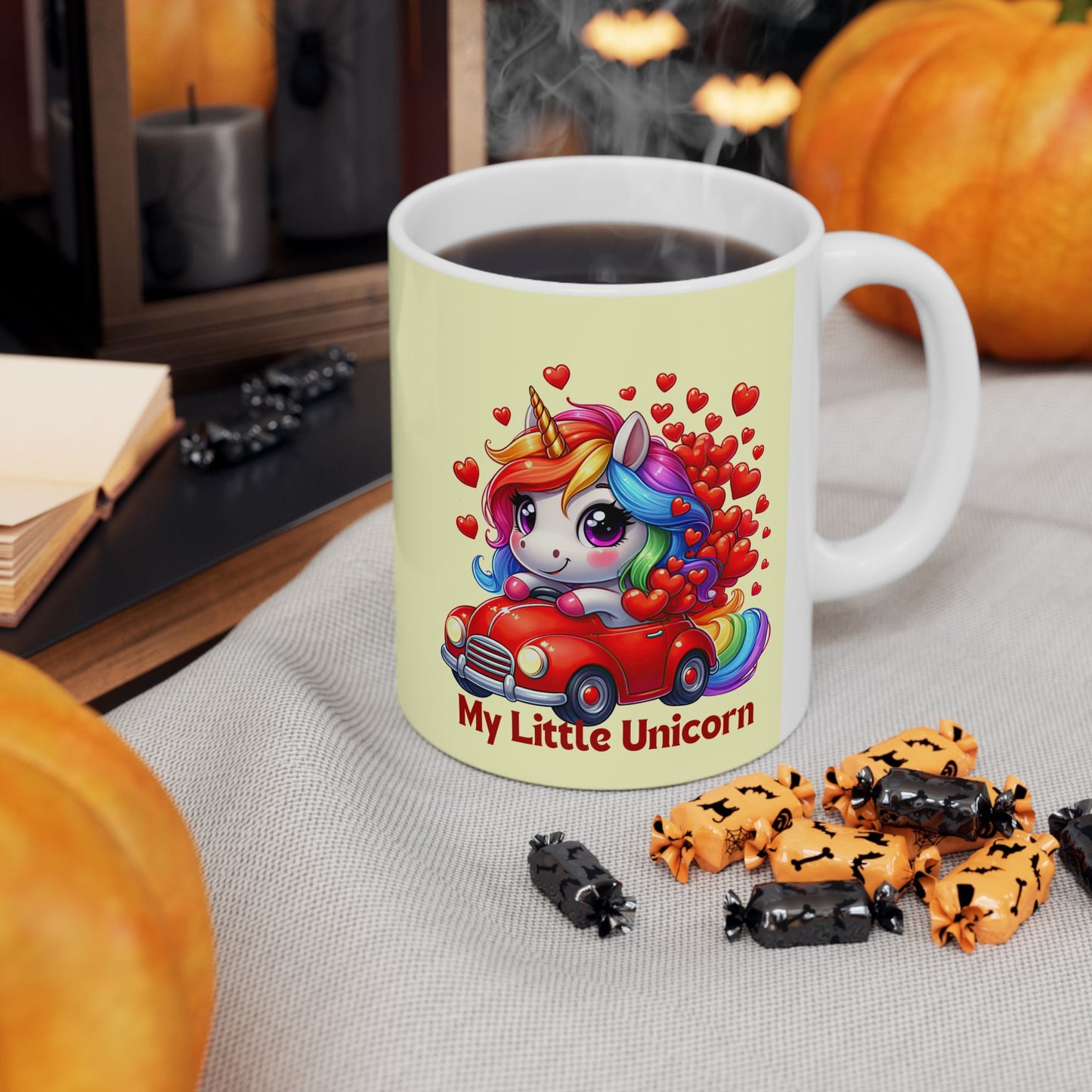 My Little Unicorn Red Car Mug 11-15 Ounces Yellow