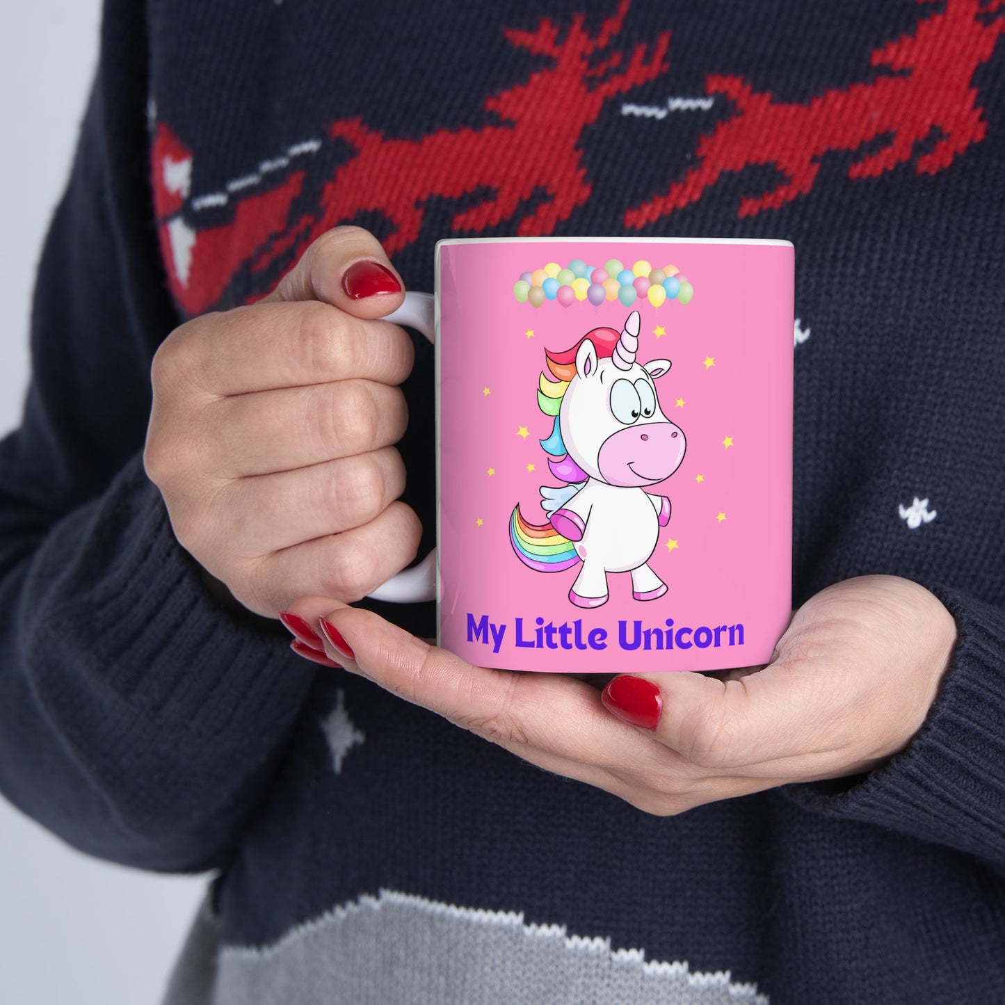 My Little Unicorn Balloons Mug 11-15 Ounces Pink