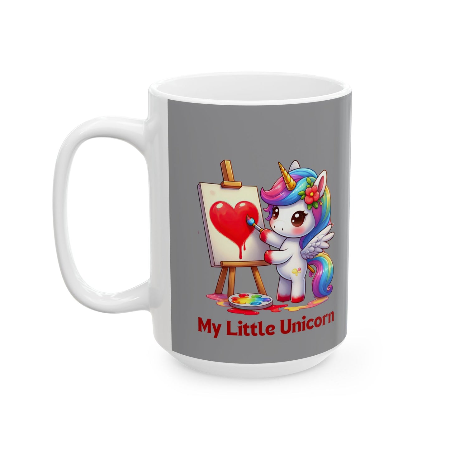 My Little Unicorn Heart Mug 11-15 Ounces Grey