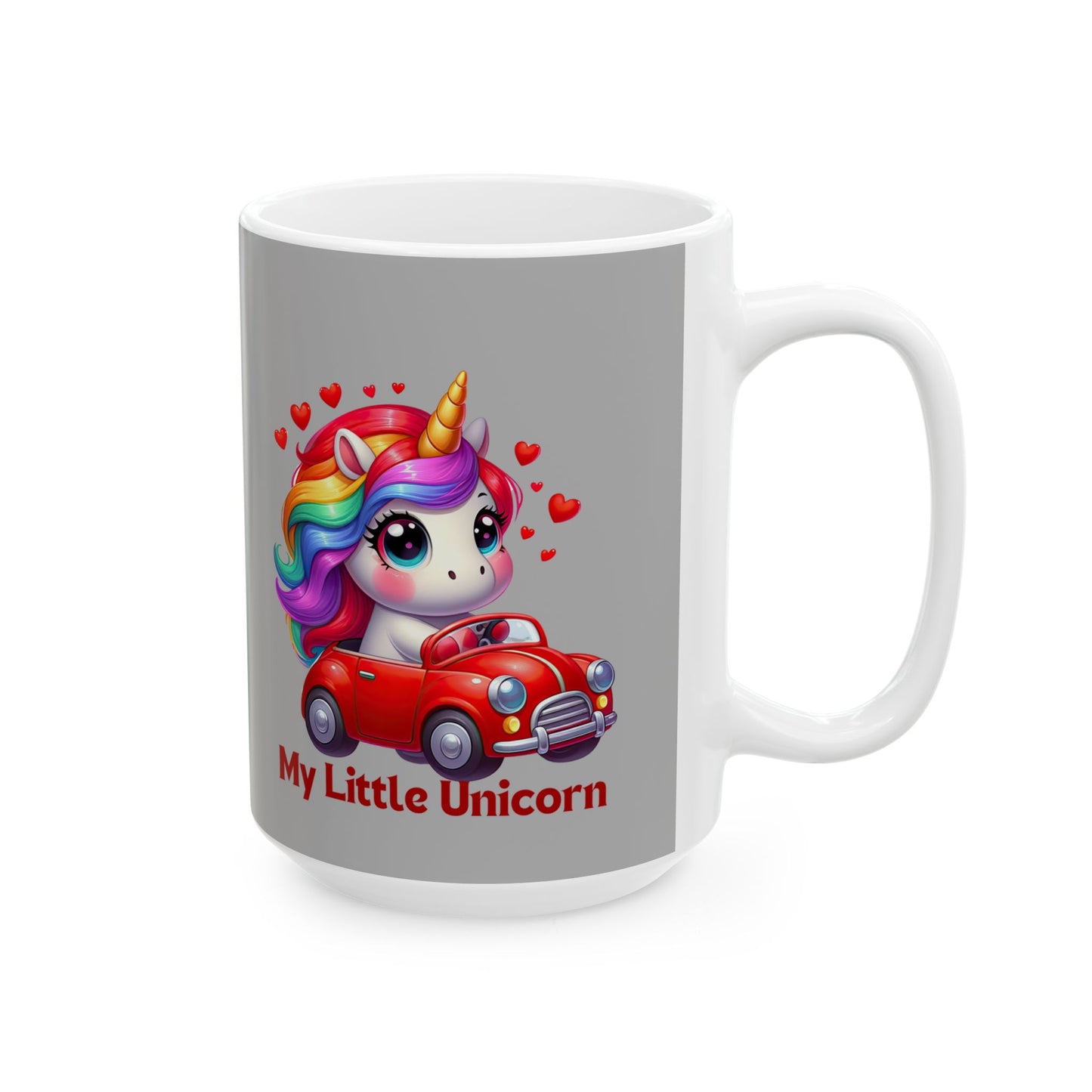 My Little Unicorn Castle Mug 11-15 Ounces Light Grey