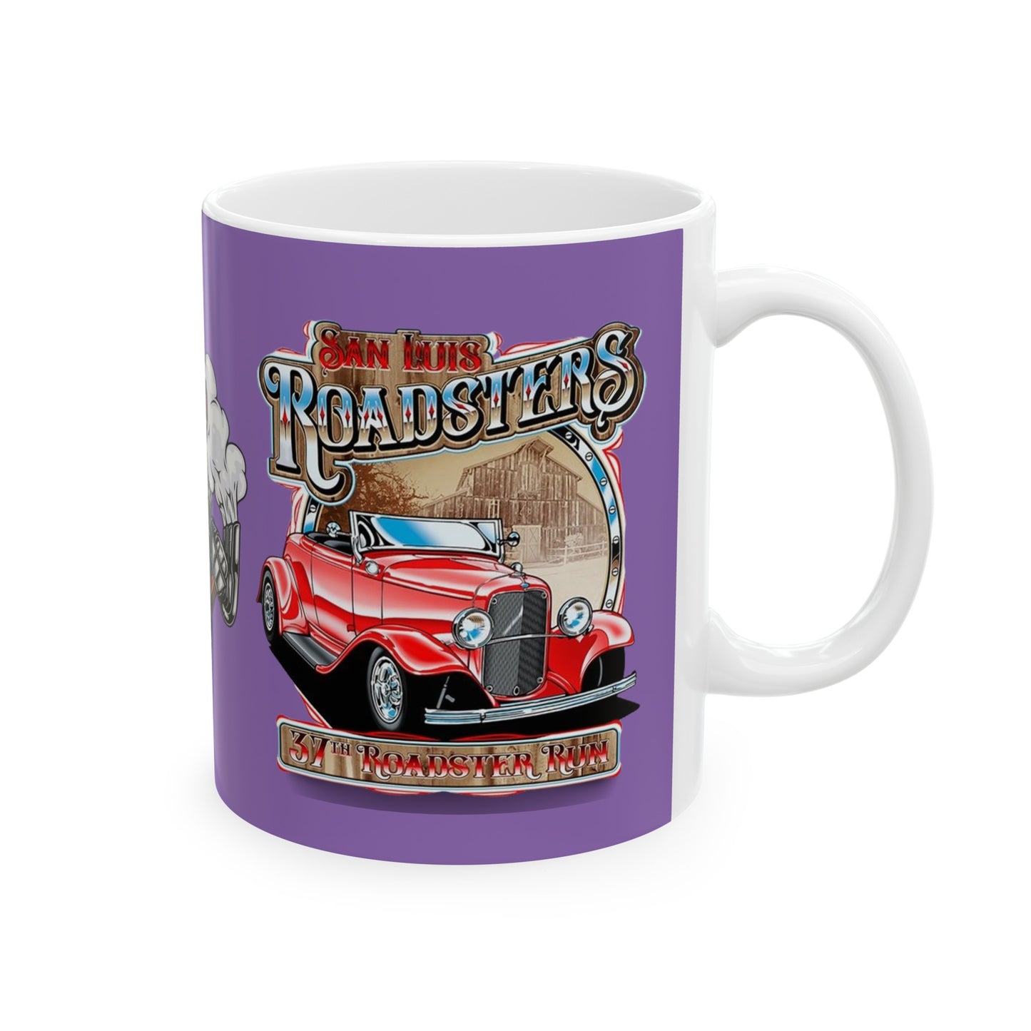 Roadsters Engine Engine Mug 11 Ounces Light Purple