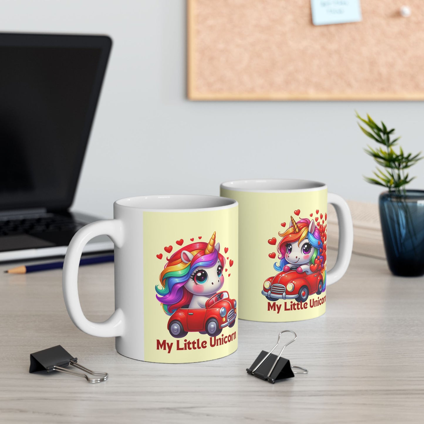 My Little Unicorn Red Car Mug 11-15 Ounces Yellow
