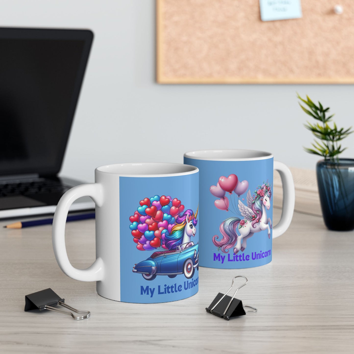 My Little Unicorn Horse Mug 11-15 Ounces Light Blue