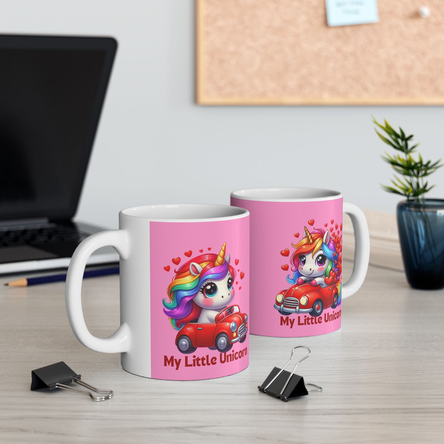 My Little Unicorn Red Car Mug 11-15 Ounces Pink